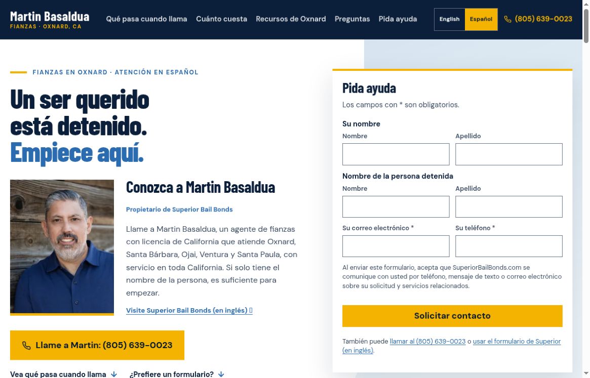 bail805now bail agency website