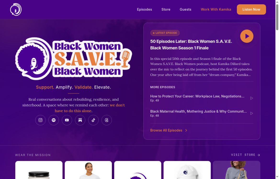 Black Women S.A.V.E. Black Women website screenshot